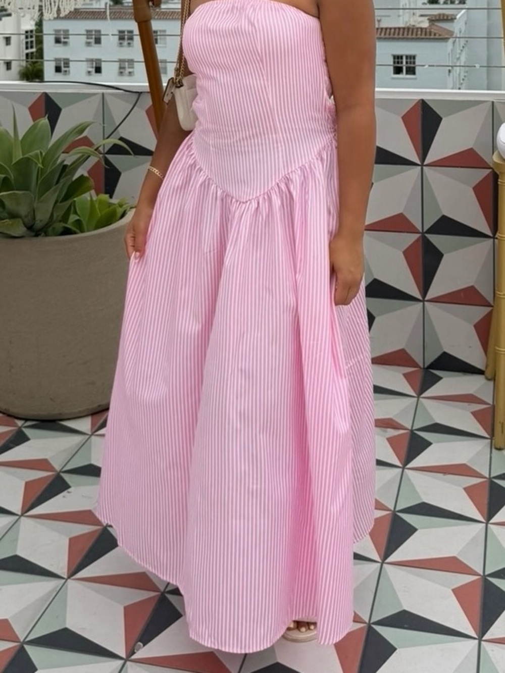 Pink Striped Maxi Dress